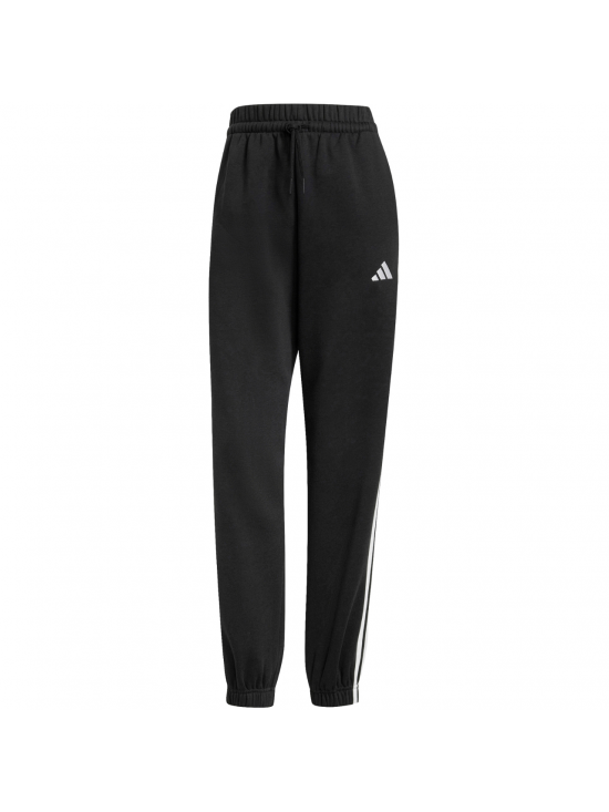Dámske fleecové nohavice - tepláky voľného strihu adidas Essentials 3-pruhové čierne JE1276